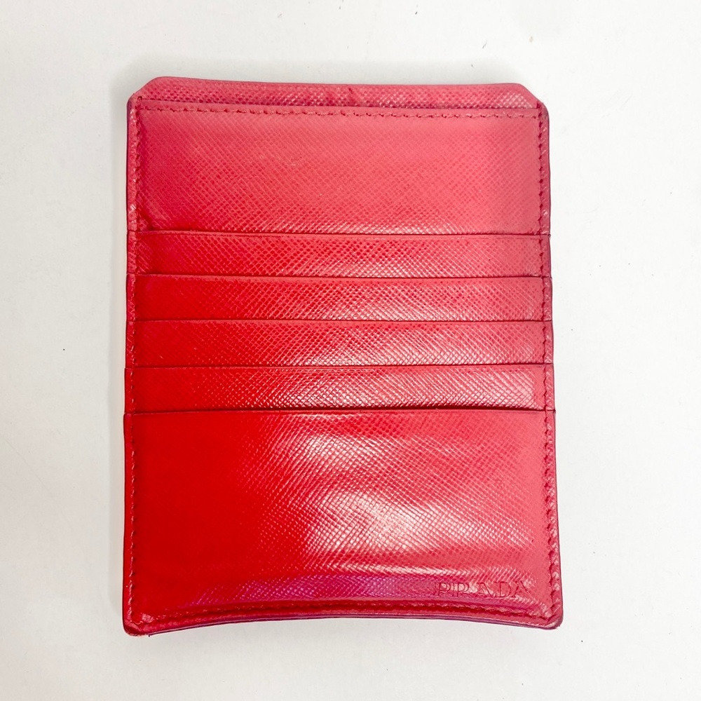 ✨Prada✨ Red Saffiano Leather Credit Card Holder